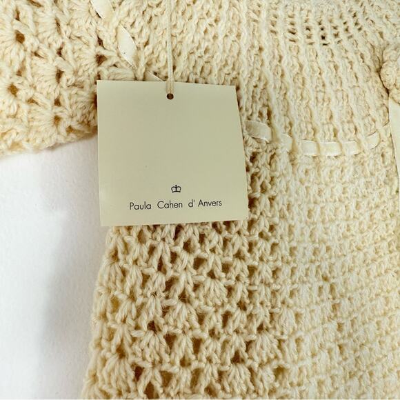 NWT Paula Cahen d' Anvers Cream 100% Merino Wool Knit Sweater Dress Lined Size 4 - Picture 5 of 12